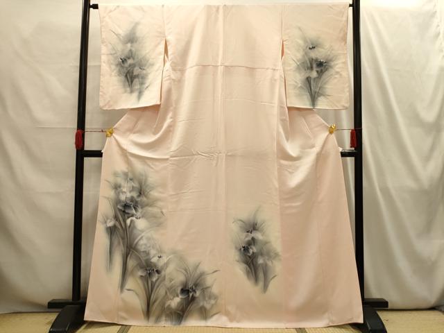 平和屋着物■訪問着　手描き　草花文　暈し染め　正絹　逸品　AABI4195sx
