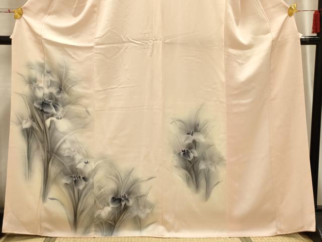 平和屋着物■訪問着　手描き　草花文　暈し染め　正絹　逸品　AABI4195sx