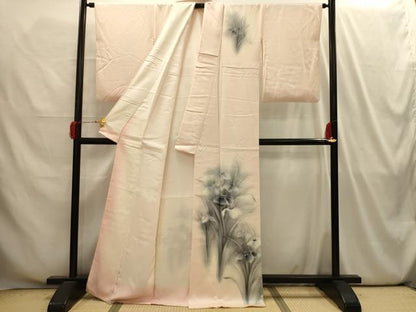 平和屋着物■訪問着　手描き　草花文　暈し染め　正絹　逸品　AABI4195sx