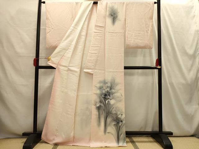 平和屋着物■訪問着　手描き　草花文　暈し染め　正絹　逸品　AABI4195sx