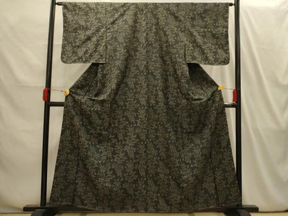 平和屋着物■本場大島紬　草花文　正絹　逸品　AABI4199sx