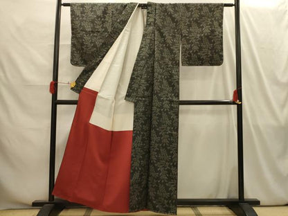 平和屋着物■本場大島紬　草花文　正絹　逸品　AABI4199sx