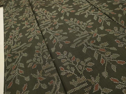 平和屋着物■本場大島紬　草花文　正絹　逸品　AABI4199sx