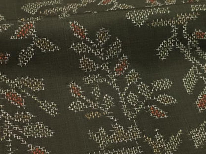 平和屋着物■本場大島紬　草花文　正絹　逸品　AABI4199sx