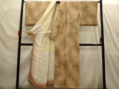 平和屋着物■訪問着　草花文　暈し染め　正絹　逸品　AABI4200sx
