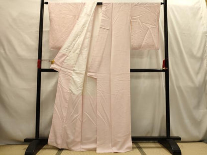 平和屋着物■上質な色無地　雪芝地紋　洗柿色　正絹　逸品　AABI4202sx