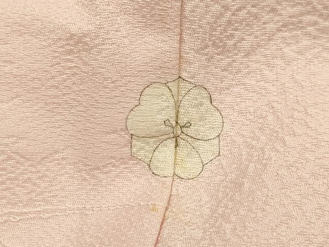 平和屋着物■上質な色無地　雪芝地紋　洗柿色　正絹　逸品　AABI4202sx