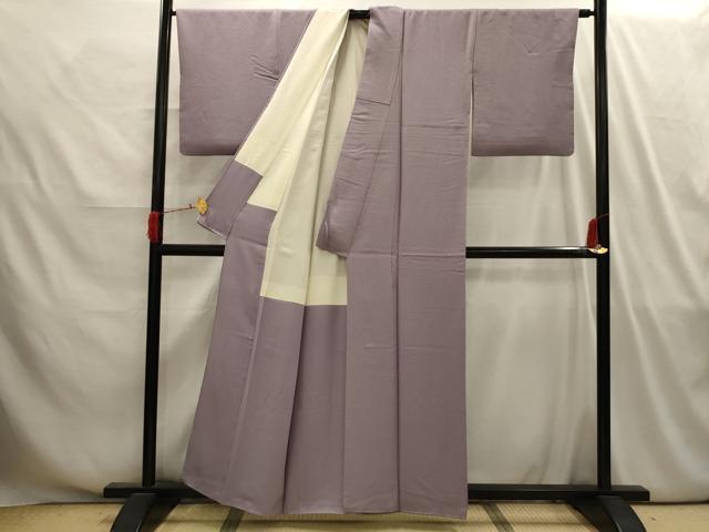平和屋着物■上質な色無地　作家物　紋意匠　鳩羽鼠色　正絹　逸品　AABI4204sx