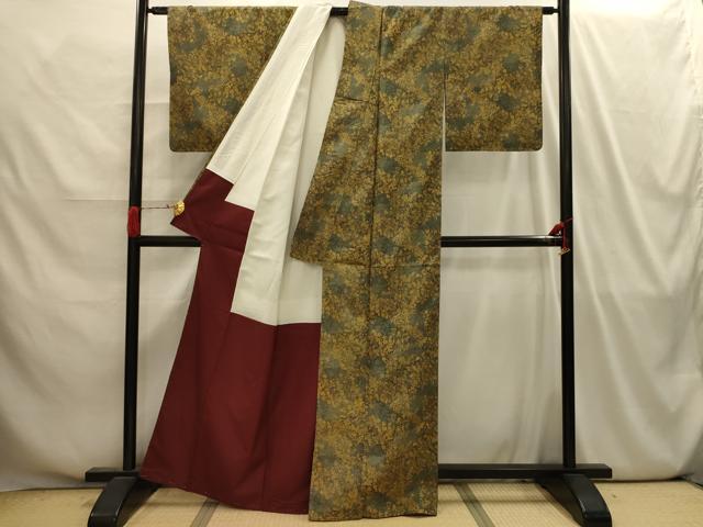平和屋着物■上質な小紋　草花文　正絹　逸品　AABI4207sx