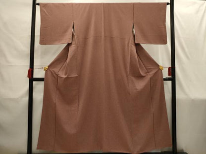平和屋着物■上質な小紋　草花文　鬼しぼ縮緬　正絹　逸品　AABI4214sx
