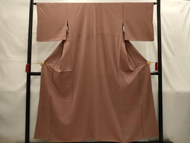 平和屋着物■上質な小紋　草花文　鬼しぼ縮緬　正絹　逸品　AABI4214sx