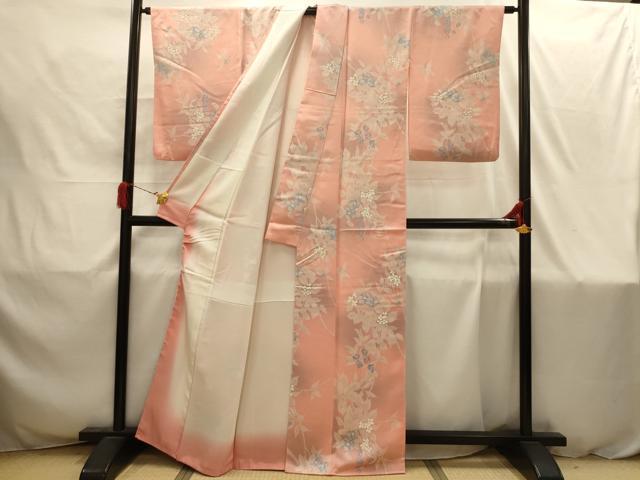 平和屋着物■上質な小紋　枝花文　暈し染め　正絹　逸品　AABI4219sx