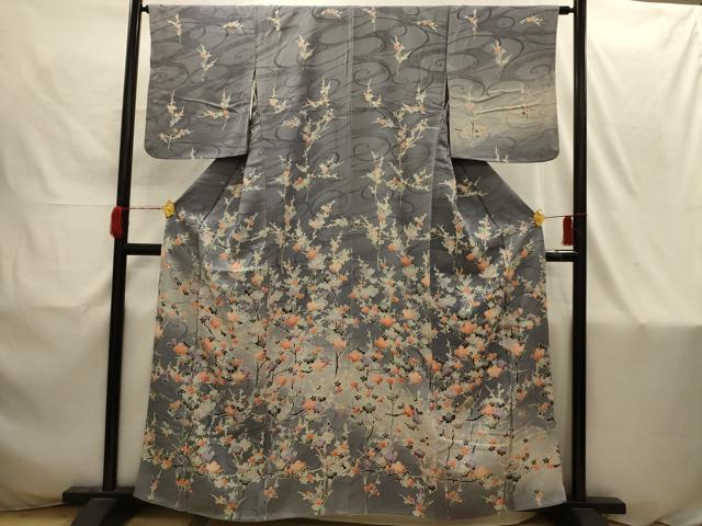 平和屋着物■訪問着　流水枝梅文　暈し染め　正絹　逸品　AABI4222sx