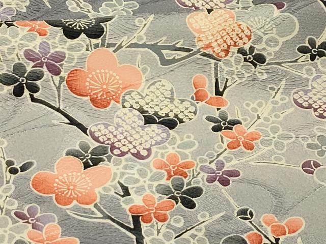 平和屋着物■訪問着　流水枝梅文　暈し染め　正絹　逸品　AABI4222sx