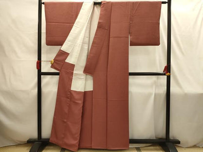 平和屋着物■本草木染作家　圓啓　江戸小紋　鮫小紋柄　茶色　正絹　逸品　AABI4224sx