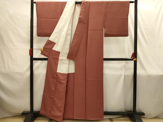 平和屋着物■本草木染作家　圓啓　江戸小紋　鮫小紋柄　茶色　正絹　逸品　AABI4224sx