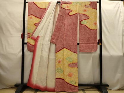 平和屋着物■豪華振袖　絞り　霞松花文　正絹　逸品　AABI4227sx