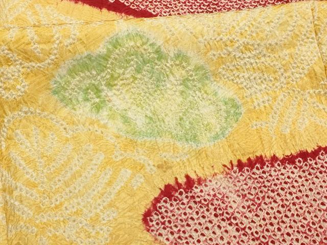 平和屋着物■豪華振袖　絞り　霞松花文　正絹　逸品　AABI4227sx