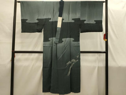 平和屋着物■男性　長襦袢　袷　絞り　松　正絹　逸品　AABI4231sx