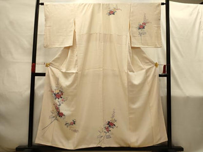 平和屋着物■訪問着　友禅　枝花文　正絹　逸品　AABI4232sx