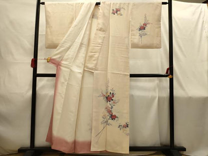 平和屋着物■訪問着　友禅　枝花文　正絹　逸品　AABI4232sx