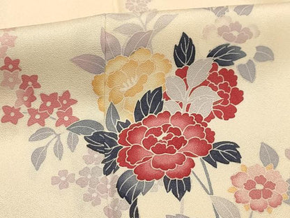 平和屋着物■訪問着　友禅　枝花文　正絹　逸品　AABI4232sx