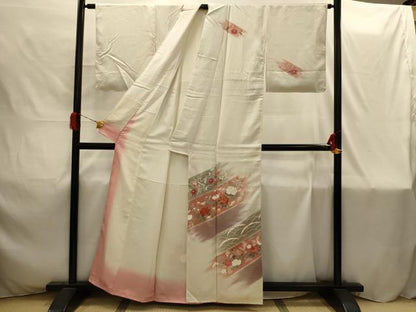 平和屋着物■訪問着　友禅　駒刺繍　松竹梅雪芝花文　暈し染め　金彩　正絹　逸品　AABI4234sx