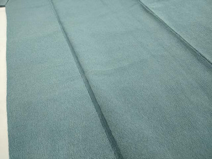 平和屋着物■上質な色無地　秘色色　鬼しぼ縮緬　正絹　逸品　AABI4235sx