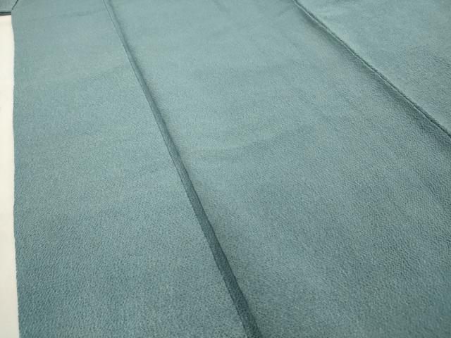 平和屋着物■上質な色無地　秘色色　鬼しぼ縮緬　正絹　逸品　AABI4235sx
