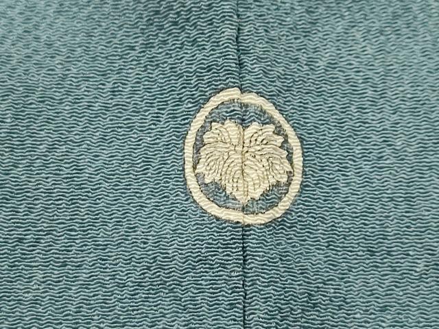 平和屋着物■上質な色無地　秘色色　鬼しぼ縮緬　正絹　逸品　AABI4235sx