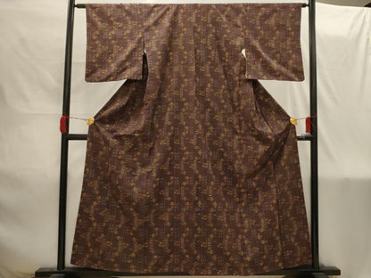 平和屋着物■上質な紬　琉球絣文様　正絹　逸品　AABI4236sx