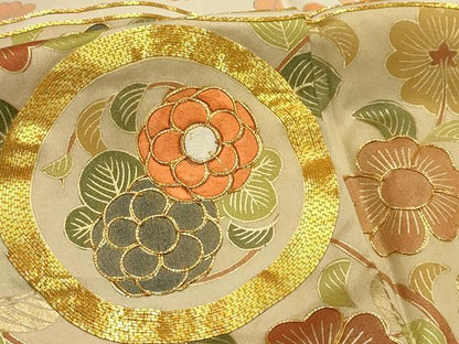 平和屋着物■豪華振袖　駒刺繍　流水花丸文　金彩　正絹　逸品　AABI4237sx