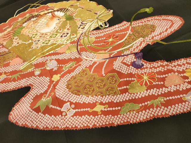 平和屋着物■豪華黒留袖　松竹梅檜扇花鳥宝尽くし　正絹　逸品　AABI4245sx