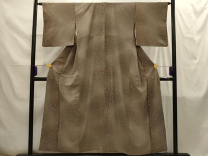 平和屋着物■上質な小紋　枝垂れ花文　暈し染め　正絹　逸品　AABI4251sx