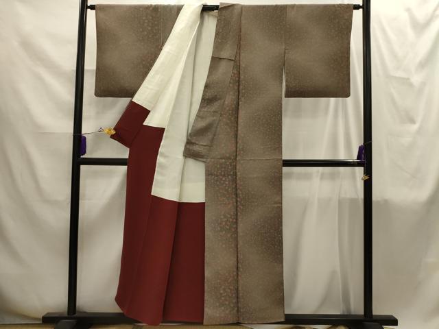 平和屋着物■上質な小紋　枝垂れ花文　暈し染め　正絹　逸品　AABI4251sx