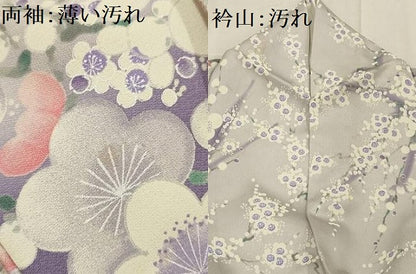 平和屋着物■上質な小紋　紅白梅　正絹　逸品　AABI4254sx
