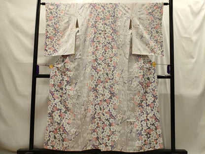 平和屋着物■上質な小紋　紅白梅　正絹　逸品　AABI4254sx