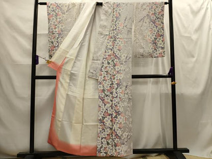 平和屋着物■上質な小紋　紅白梅　正絹　逸品　AABI4254sx