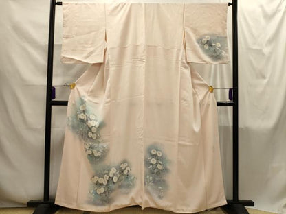平和屋着物■訪問着　作家物　草花文　暈し染め　銀彩　正絹　逸品　AABI4256sx