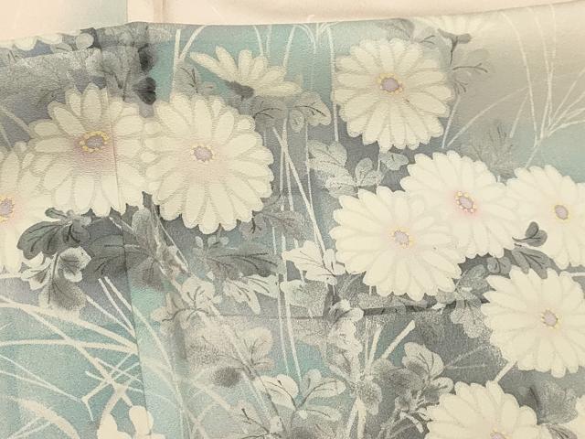 平和屋着物■訪問着　作家物　草花文　暈し染め　銀彩　正絹　逸品　AABI4256sx