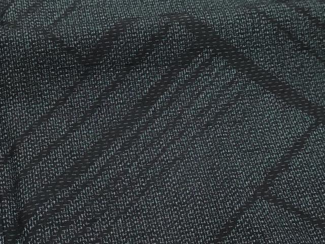 平和屋着物■上質な紬　幾何学文様　正絹　逸品　AABI4257sx
