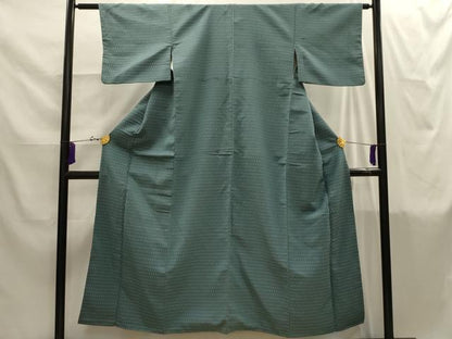平和屋着物■お召　立涌花文　正絹　逸品　AABI4259sx