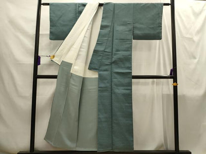 平和屋着物■お召　立涌花文　正絹　逸品　AABI4259sx