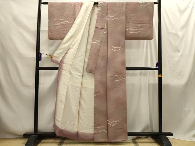 平和屋着物■上質な小紋　流水文　地紋起こし　暈し染め　正絹　逸品　AABI4260sx