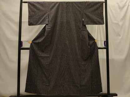 平和屋着物■上質な小紋　紬地　よろけ縞　正絹　逸品　AABI4262sx