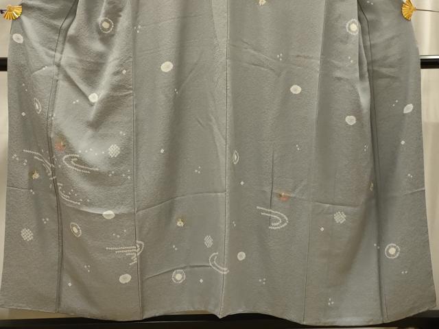 平和屋着物■訪問着　絞り　雪輪花文　金糸　正絹　逸品　AABI4263sx