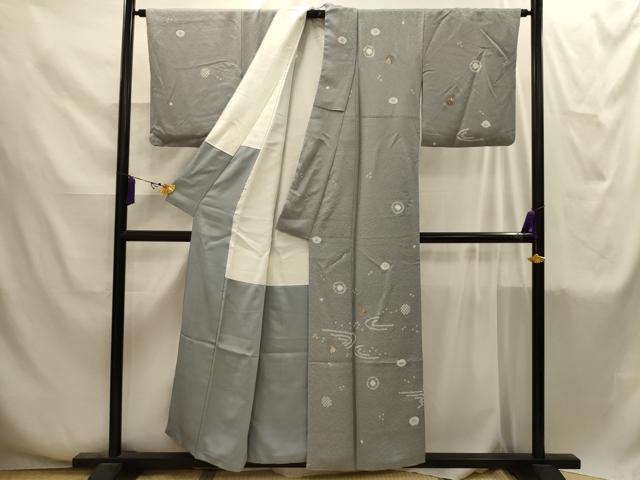 平和屋着物■訪問着　絞り　雪輪花文　金糸　正絹　逸品　AABI4263sx