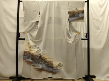 平和屋着物■訪問着　風景文　暈し染め　金彩　正絹　逸品　AABI4266sx