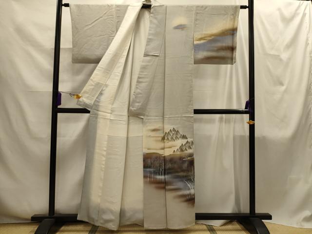 平和屋着物■訪問着　風景文　暈し染め　金彩　正絹　逸品　AABI4266sx