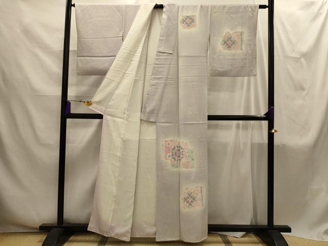 平和屋着物■訪問着　中国三大刺繍　相良刺繍　破れ色紙花文　暈し染め　正絹　逸品　AABI4270sx